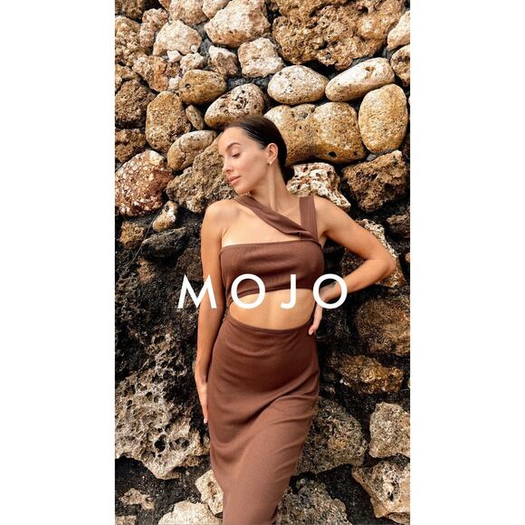 Sarengsami Revolve Womens Dress Small Med Brown Mojo Rib Knit Cut Out Walnut - Picture 3 of 14